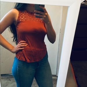 🎉Orange tank top/ halter neck